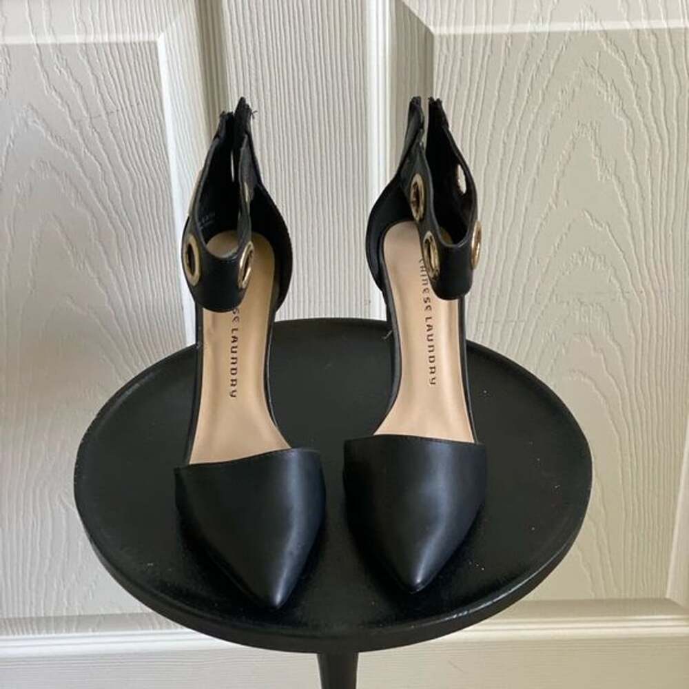 Chinese Laundry Black Ankle-Strap Heels
